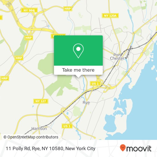 Mapa de 11 Polly Rd, Rye, NY 10580
