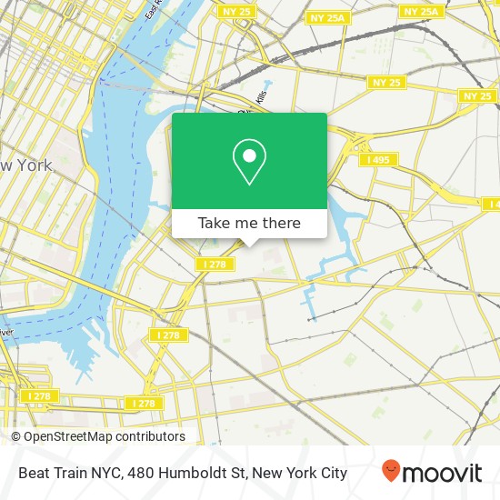Beat Train NYC, 480 Humboldt St map