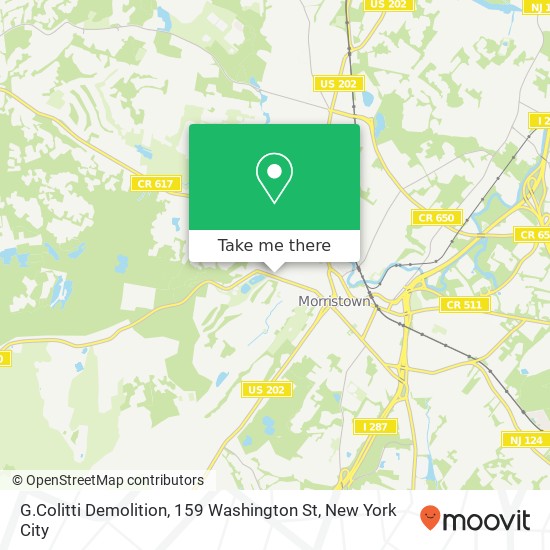 Mapa de G.Colitti Demolition, 159 Washington St