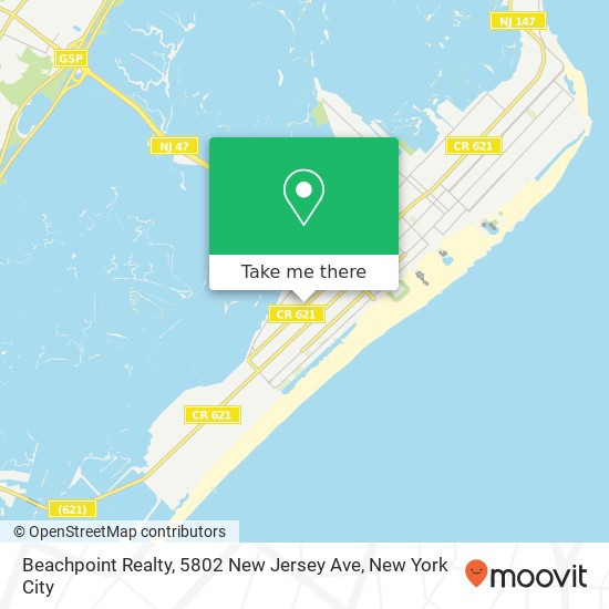 Mapa de Beachpoint Realty, 5802 New Jersey Ave