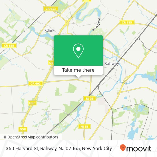 Mapa de 360 Harvard St, Rahway, NJ 07065