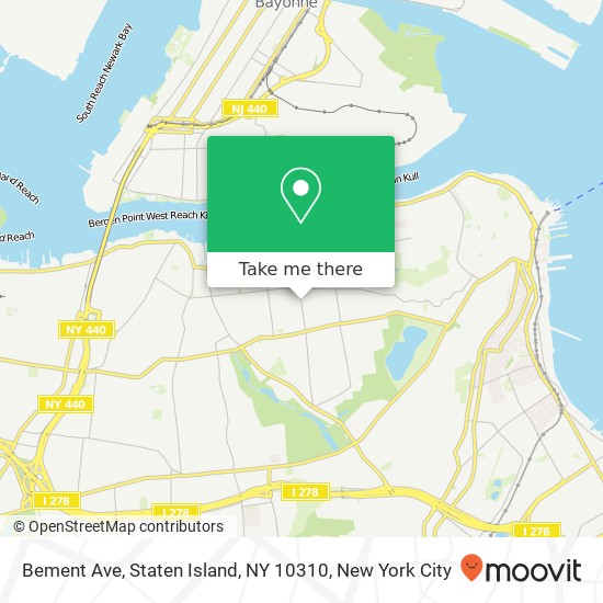 Mapa de Bement Ave, Staten Island, NY 10310