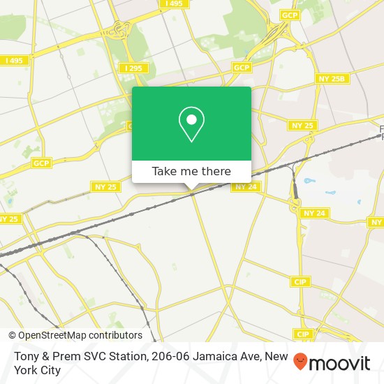 Mapa de Tony & Prem SVC Station, 206-06 Jamaica Ave