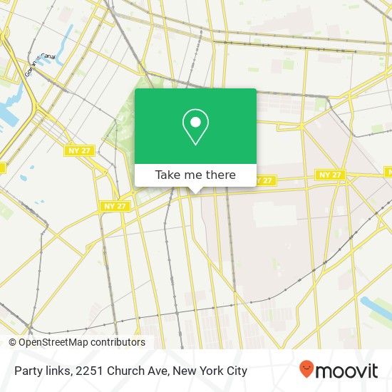 Mapa de Party links, 2251 Church Ave