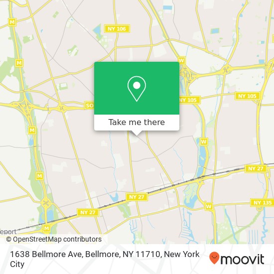 Mapa de 1638 Bellmore Ave, Bellmore, NY 11710