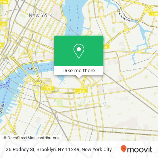 Mapa de 26 Rodney St, Brooklyn, NY 11249
