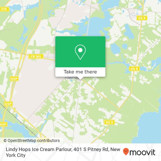 Mapa de Lindy Hops Ice Cream Parlour, 401 S Pitney Rd