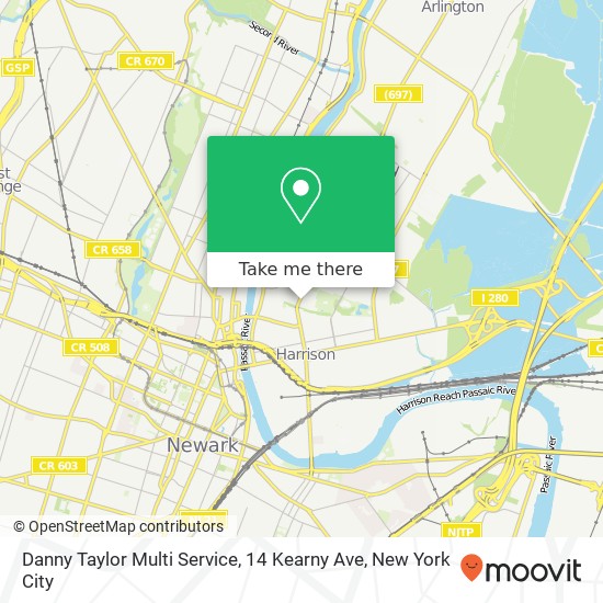Mapa de Danny Taylor Multi Service, 14 Kearny Ave