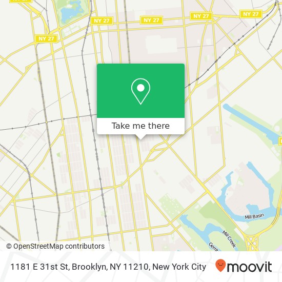 Mapa de 1181 E 31st St, Brooklyn, NY 11210