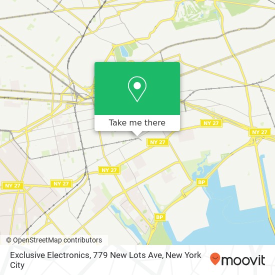 Mapa de Exclusive Electronics, 779 New Lots Ave