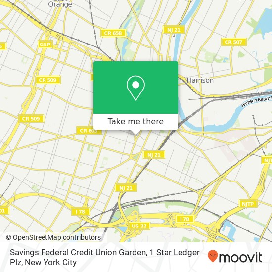 Savings Federal Credit Union Garden, 1 Star Ledger Plz map