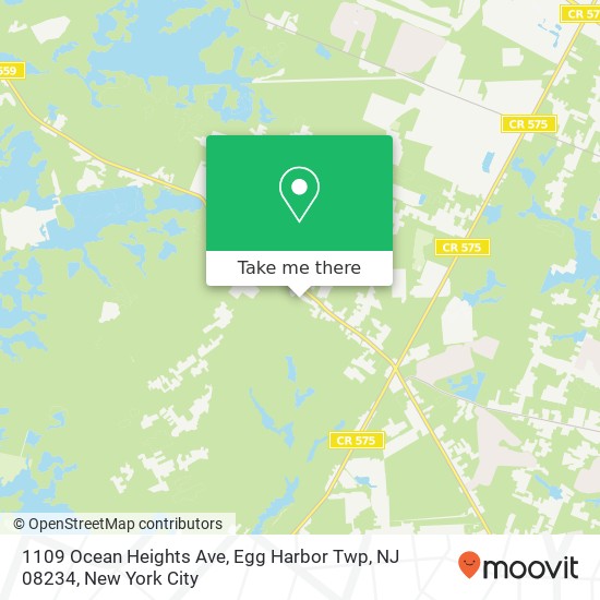 Mapa de 1109 Ocean Heights Ave, Egg Harbor Twp, NJ 08234