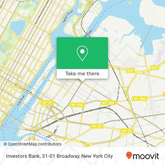 Investors Bank, 31-01 Broadway map