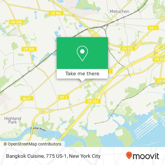 Bangkok Cuisine, 775 US-1 map