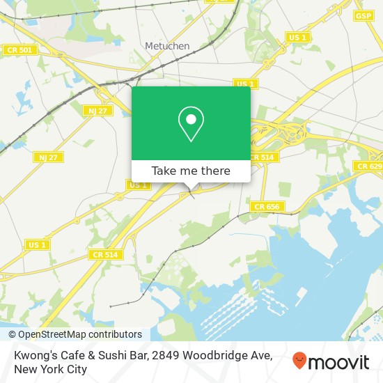Kwong's Cafe & Sushi Bar, 2849 Woodbridge Ave map
