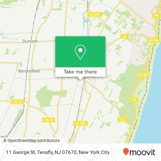 Mapa de 11 George St, Tenafly, NJ 07670