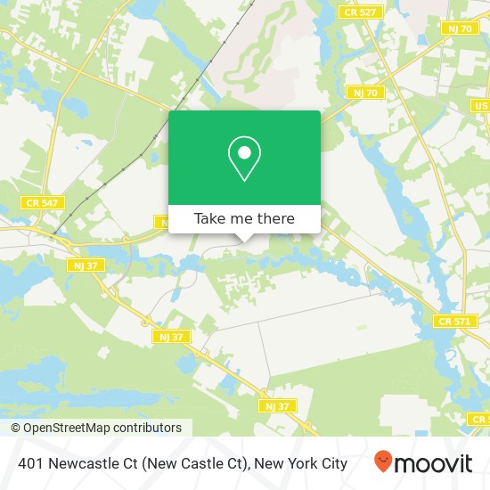 Mapa de 401 Newcastle Ct (New Castle Ct), Manchester Twp, NJ 08759