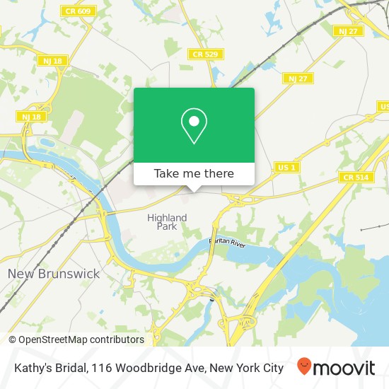 Mapa de Kathy's Bridal, 116 Woodbridge Ave