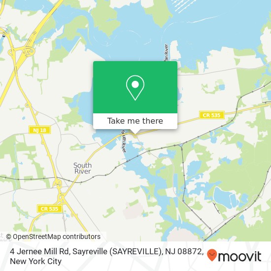 Mapa de 4 Jernee Mill Rd, Sayreville (SAYREVILLE), NJ 08872