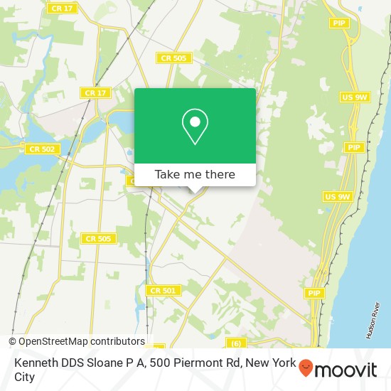 Kenneth DDS Sloane P A, 500 Piermont Rd map