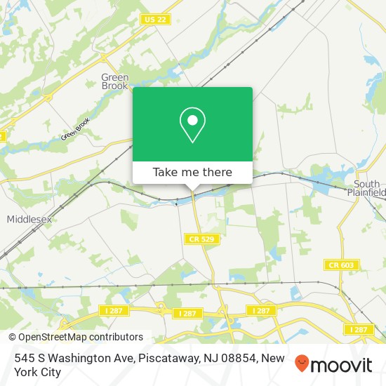 Mapa de 545 S Washington Ave, Piscataway, NJ 08854