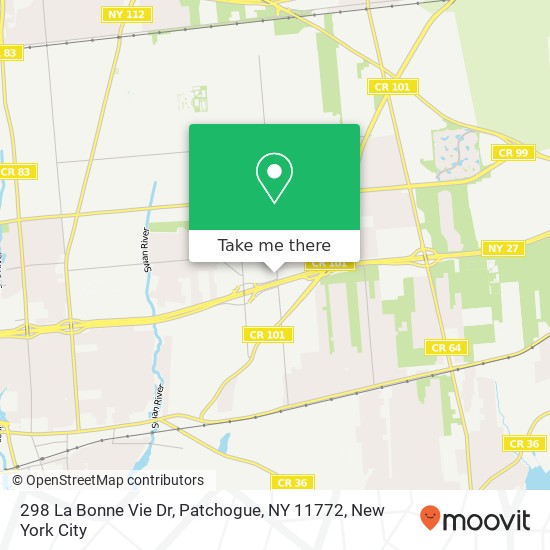 Mapa de 298 La Bonne Vie Dr, Patchogue, NY 11772
