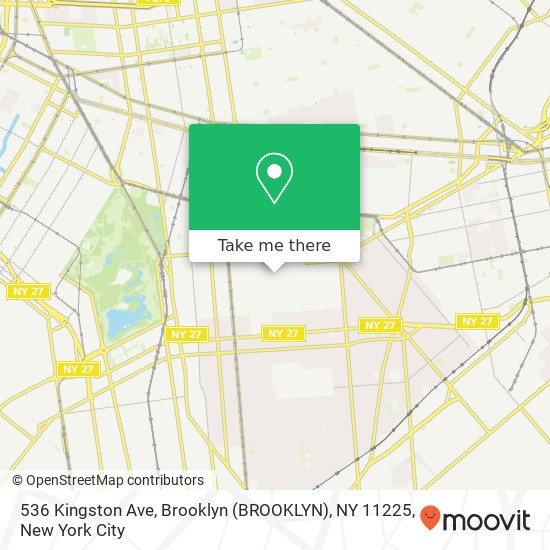 536 Kingston Ave, Brooklyn (BROOKLYN), NY 11225 map