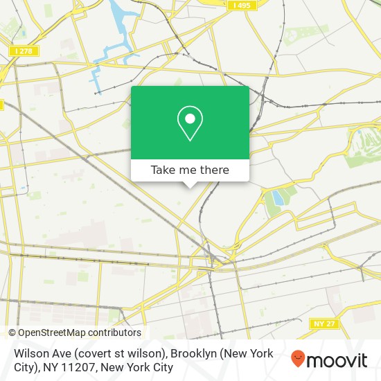 Mapa de Wilson Ave (covert st wilson), Brooklyn (New York City), NY 11207