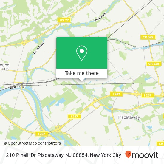 Mapa de 210 Pinelli Dr, Piscataway, NJ 08854