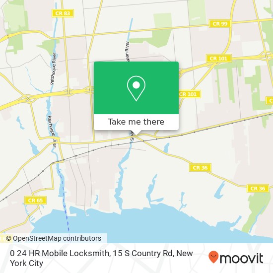 Mapa de 0 24 HR Mobile Locksmith, 15 S Country Rd