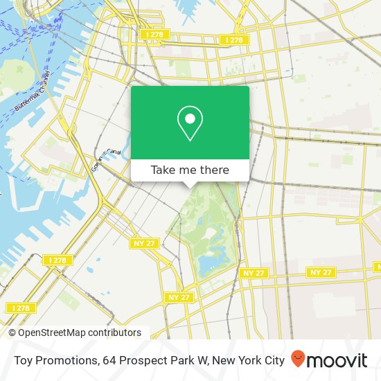 Mapa de Toy Promotions, 64 Prospect Park W