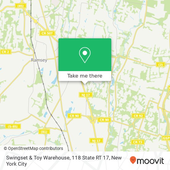 Mapa de Swingset & Toy Warehouse, 118 State RT 17