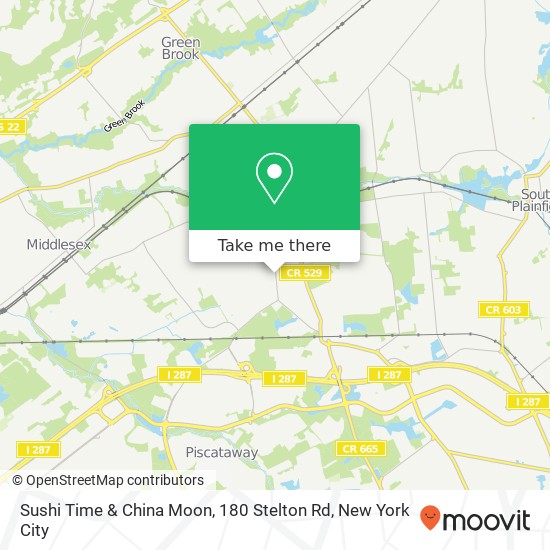 Sushi Time & China Moon, 180 Stelton Rd map