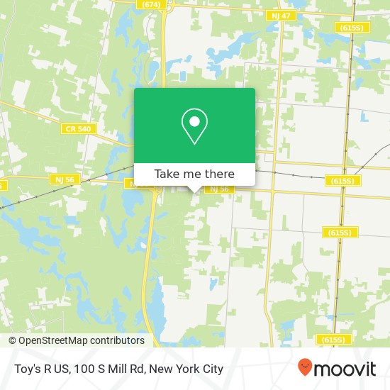 Mapa de Toy's R US, 100 S Mill Rd
