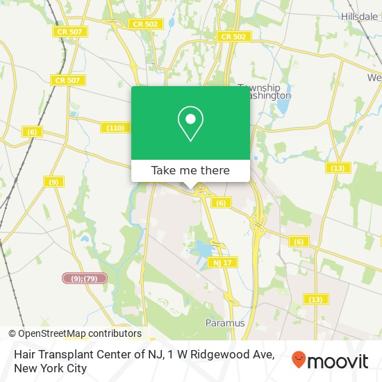 Hair Transplant Center of NJ, 1 W Ridgewood Ave map