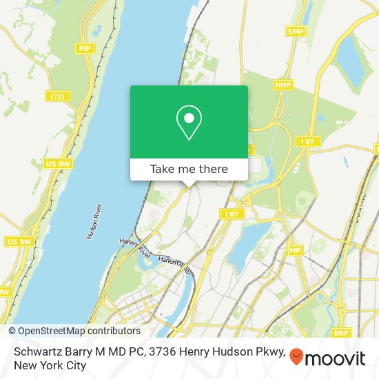 Schwartz Barry M MD PC, 3736 Henry Hudson Pkwy map