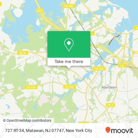 Mapa de 727 RT-34, Matawan, NJ 07747