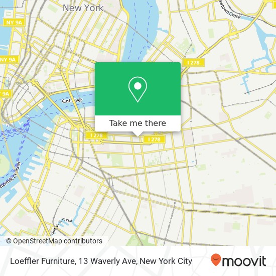 Mapa de Loeffler Furniture, 13 Waverly Ave