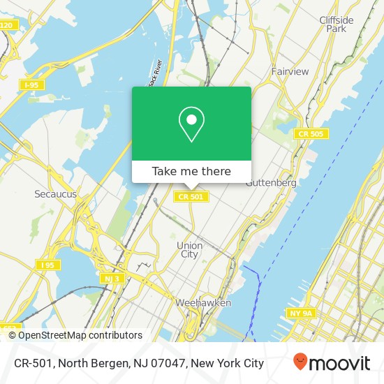Mapa de CR-501, North Bergen, NJ 07047