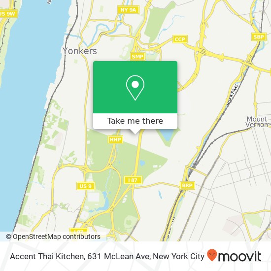 Mapa de Accent Thai Kitchen, 631 McLean Ave