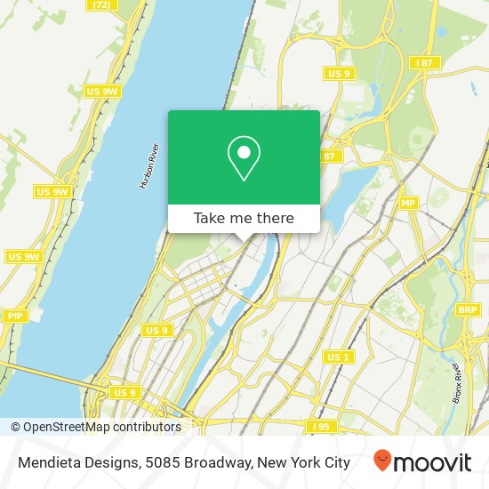 Mapa de Mendieta Designs, 5085 Broadway