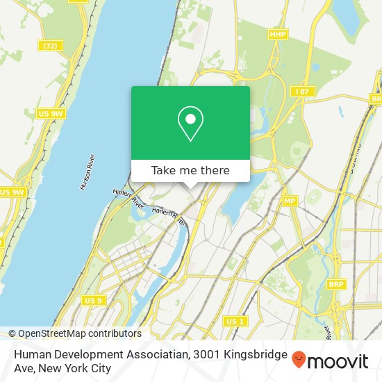 Mapa de Human Development Associatian, 3001 Kingsbridge Ave