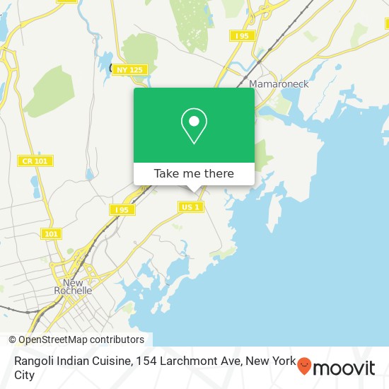 Mapa de Rangoli Indian Cuisine, 154 Larchmont Ave