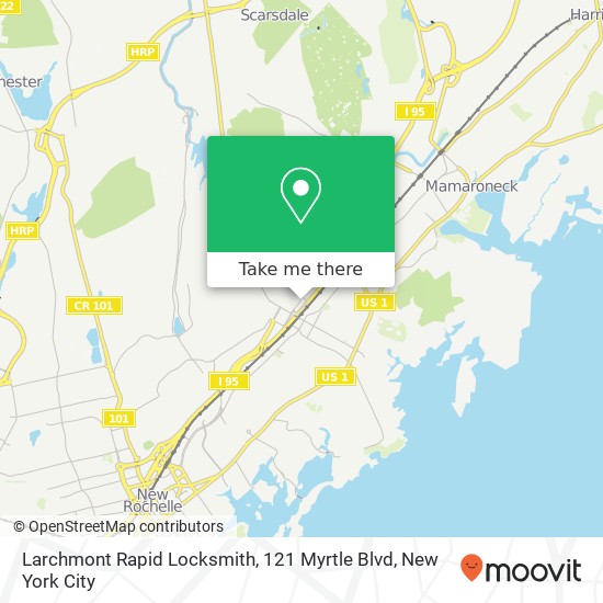 Mapa de Larchmont Rapid Locksmith, 121 Myrtle Blvd