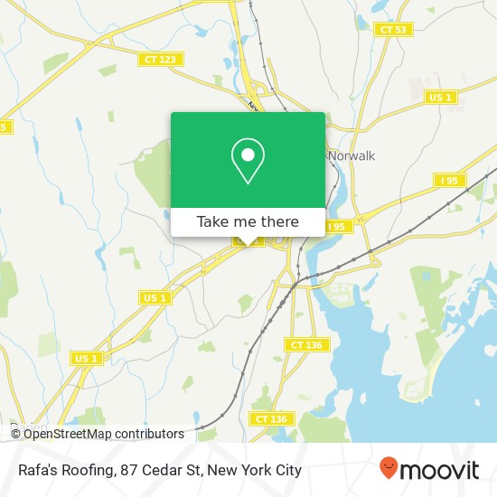 Mapa de Rafa's Roofing, 87 Cedar St