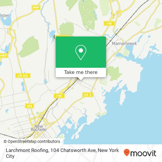 Mapa de Larchmont Roofing, 104 Chatsworth Ave