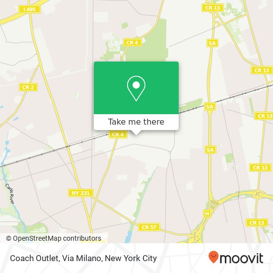 Mapa de Coach Outlet, Via Milano