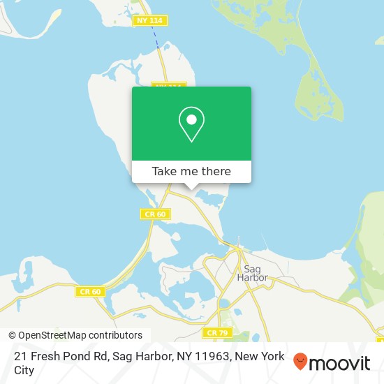 21 Fresh Pond Rd, Sag Harbor, NY 11963 map