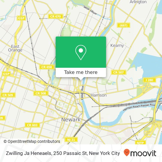 Mapa de Zwilling Ja Heneaels, 250 Passaic St