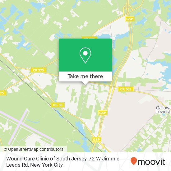 Wound Care Clinic of South Jersey, 72 W Jimmie Leeds Rd map